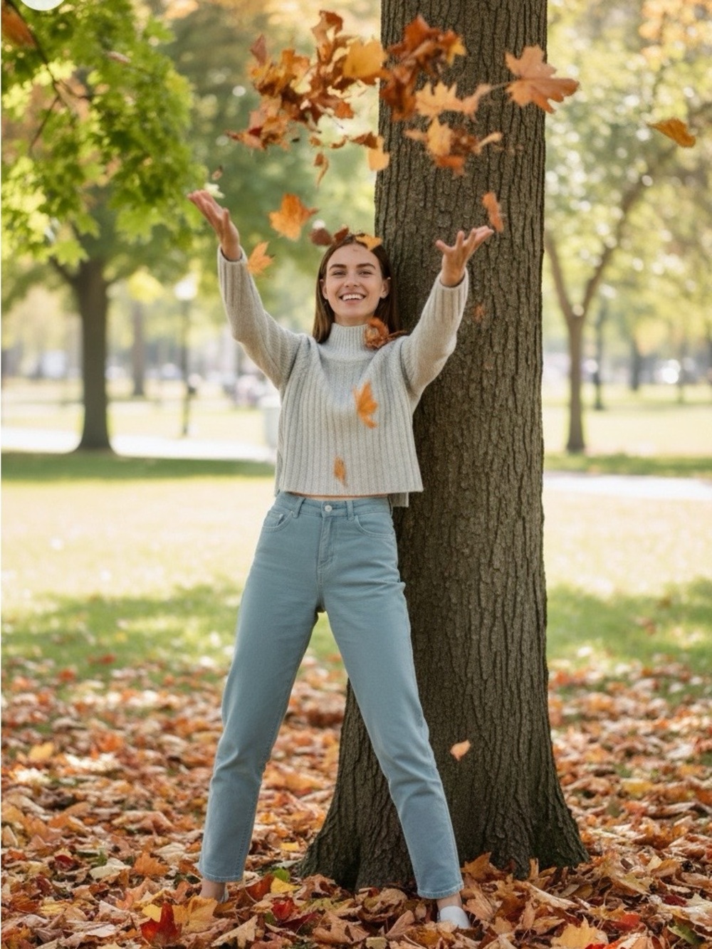 Topshop Crop Mock Turtleneck Sweater